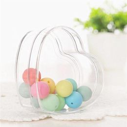 Gift Wrap 12pcs Clear Heart Shape Plastic Candy Box Transparent Wedding Favours And Gifts Event Party Decoration196g