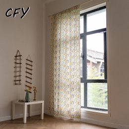 Sheer Curtains Cotton Linen Korean Floral Blackout Window with Tassel for Bedroom Kitchen Country Style Living Room Curtain 230822