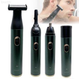 Electric Nose Ear Hair Trimmer for Men Rechargeable Facial Hair Grooming Kit Include Eyebrow Trimmer Facial Hair Removal Shaver L230823