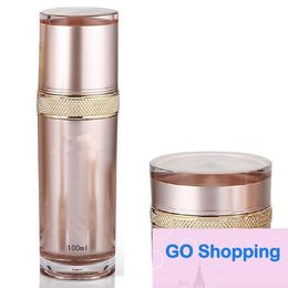 High Rose Gold Cosmetics Sub Acrylic 30/50/100/120ML Lotion Pump Bottle,Classic 30/50G Acrylic Cream Jar