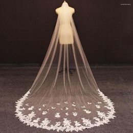 Bridal Veils Real Images Lace Wedding Veil Beautiful Soft Tulle 3M/10ft Long With Comb White Ivory Cathedral For Bride
