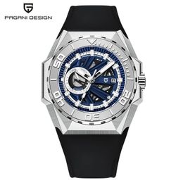 Wristwatches PAGANI DESIGN Skeleton Men's Mechanical Watch Miyota 8217 Movement Luxury Automatic Watch Men's Waterproof Reloj Hombre 230823