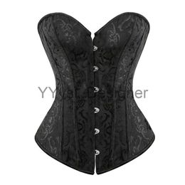 Vintage Corsets and Bustiers Flower Print Bridal Bustier Corset Push Up Victorian Corselet Overbust Shapewear Burlesque x0823