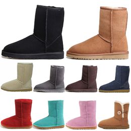 Designer Ugges Boots Australia Sliprs Womens Inverno Boots Boots Classic Snow Snow Caving Short Chort Mini Furia Black Castagna Black Over the Knee Bowtie Scarpe 35-44