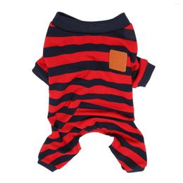 Dog Apparel Clothes Fashionable Polyester Striped Pajamas Lightweight Comfortable Easy To Put On And Take Off 4 Legged For Home