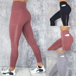 Women's Pants Casual Mesh Stitching Yoga Moisture Wicking Slim Fit Fitness European American Summer Fashion Sports Leggings