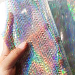 Craft Tools Transparent Printed Flash PVC Holographic Faux Leather Fabric Sheets for Bows Handbags Umbrellas DIY glass window decoration 230823