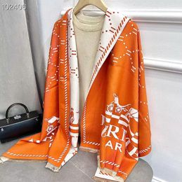 Top quality Italian men's and women's scarves Printed wool 100% silk wool imported scarves with warm coats