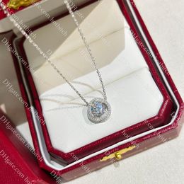 Classic Diamond Necklace Designer Women Silver Necklace Luxury Wedding Jewellery Exquisite High Quality Neck Chain Christmas Gift