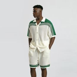 Herrenpullover mit modischem Design Casual Shortsleeved Strick -Hemd mit Taschen -Strickjacke 230822 auflisten. 230822