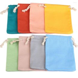 Gift Wrap 10pcs/lot Cotton Gifts Bag Drawstring Design Decoration Pocket Solid Colour For Jewellery Packaging Christmas Wedding Candy