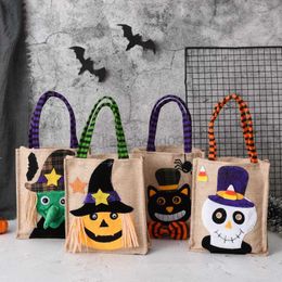 Other Festive Party Supplies Halloween Gift Non Woven Tote Bag Black Hat Pumpkin Witch Horror Ghost Festival Party Trick Or Treat Happy Halloween Day Decor L0823