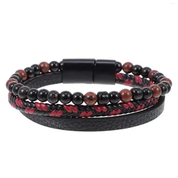 Charm Bracelets Tiger Eye Bracelet Beads Braided Decor Stone Personalized Fashion Cattlehide Wristband For Men