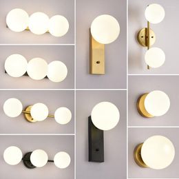 Wall Lamp Nordic Indoor G9 9W LED Lamps Decor For Living Room Bedroom With Glass Ball Lights Sconce Home Lighting