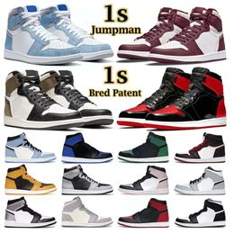 Hot Men Women Basketball Shoes 1s Jumpman 1 High Mid Top Bordeaux Atmosphere Bred Patent University Blue Hyper Royal Pale Ivory Mens550