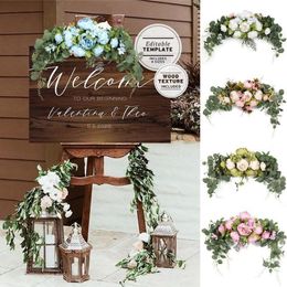 Other Event Party Supplies Artificial Wreath Door Threshold Flower DIY Wedding Home Living Room Pendant Wall Decor Christmas Garland 230822