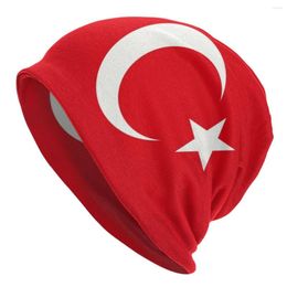 Berets Flag Of Turkey Bonnet Hat Knitted Men Women Hip Hop Unisex Patriotism Warm Winter Beanies Cap