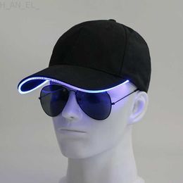 New LED Light Up Baseball Cap Glowing Adjustable Sun Hats For Women Men Night Running Caps L230823