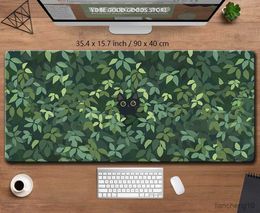 Mouse Pads Wrist Cute Green Desk Mat Black Cat Mousepad Aesthetic Plants Nature Laptop Rug Round Mousepad Large Gaming mouse Pad R230823