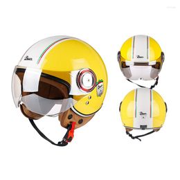 Motorcycle Helmets BEON B-110B Moto Retro Helmet Men And Women Four Seasons Universal Electric Vehicle Half Locomotive Personality Safety