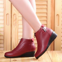 Boots Winter Boots Women Women Snow Boots Wedge Heels Winter Shoes Women Warm Fur Casual Shoes Zip Women's Shoes Botas Mujer 230822