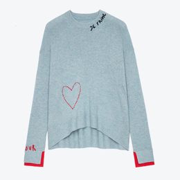 Women s Sweaters Fashion Classic Trendy Luxury Design Early Autumn Letter Heart Embroidery Cashmere Knitted Pullovers Sweater Shirt Woman 230823