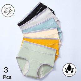 Women's Panties 3pcs Menstrual Cotton Panties Women Period Underwear Physiological Leak Proof Pants Culotte Menstruelle Flux Tres Abondant 230822