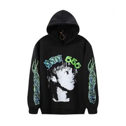 24ssoung Thug Sp5der 555555 Spider Web Pattern Loose Teenager Pullover Hooded Plush Sweater Crooks and Castles Hoodies Odd Future Sweatshirt