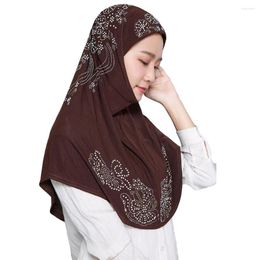 Ethnic Clothing One Piece Amira Muslim Women Hijab Rhinestone Instant Scarf Head Wrap Shawl Islamic Overhead Hijabs Pull On Ready To Wear