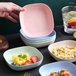 Plates Lightweight Wheat Straw Reusable Plate Dish Disc Microwave Safe Unbreakable Deep Dinner Plastic Dried Fruit