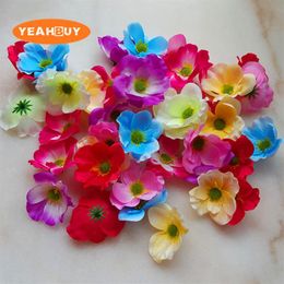 whole 500pcs 7cm Artificial silk Poppy Flower Heads for DIY garland accessory wedding party headware props decorative2917