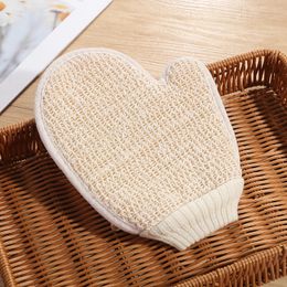 10pcs Bath Brushes Cotton Jute Double Sided Elastic Band Patchwork Color Cleaning Gloves