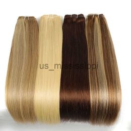 Synthetic Wigs Real Beauty Platinum Blond Brazilian Straight Hair Weave Bundles 14"28" Hight Ratio Remy Hair Brown#4 Blond #P6613 x0823