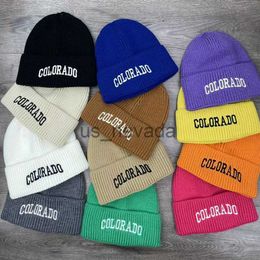 BeanieSkull Caps Knitted Hat AutumnWinter Korean Version Cold and Warm Protection Headband Cold Hat Letter Embroidery Pullover Woolen Hat Versatile Co J230823