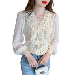 Women's Sweaters Chiffon Splicing Pullover Sweater Women Clothing Ladies Autumn Casual Thin Nice Knitwear Female Woman OL Py2211