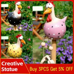 Garden Decorations Big-eyed Chicken Creative Sculptures Garden Supplies Long Feet Decor Statue Craft Handicraft Waterproof for Outdoor Indoor Yard 230823