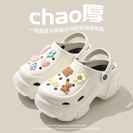 Slippers 2023 Sandal DIY Cute Cartoon Clog Mules Summer Beach Sandals Cave Hole Female Garden Shoe For Students Girls 230822