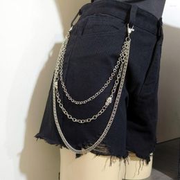 Belts Multi-layer Pants Chain Fashion Hip Hop Punk Skull Waist Vintage Metal Key Chains Women