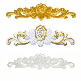Wall Stickers PVC European furniture decorative applique background wall hollow relief flowers nonwood carving 230822