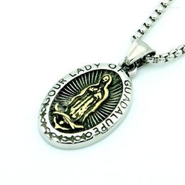 Pendant Necklaces Stainless Steel Catholic Our Lady Of Guadalupe Gold Necklace Chains Jewellery Accessories