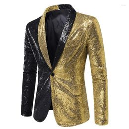 Men's Suits European And American Performance Dresses Color Matching Sequins Nightclubs Clothing Host Ceremonial Coats