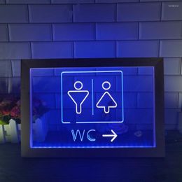 Party Decoration W.C. Toilet Restroom Display Restaurant Caf Dual Colour LED Neon Sign Po Frame Bedroom Desk 3D Night Light