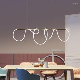 Pendant Lamps Chandelier Restaurant Bar Lamp Bedroom Note Nordic Minimalist Strip Creative Art Light Luxury Designer Modern Simplicity