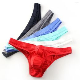 Underpants Men Underwear Summer Ice Silk Elephant Nose Brief Panties With U Convex Pouch Ropa Interior Hombre Boy Sissy Briefs