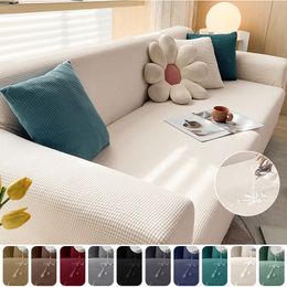 Chair Covers Waterproof Fabric Sofa Cover Stretch LShaped Corner Antidirty Plaid Armchair For Living Room Home el 230822