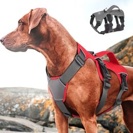 Dog Collars Leashes No Pull Small Medium Large Big Dog Harness Vest Nylon Adjustable Reflective Waterproof Pet Walking Training Harness With Handle 230823