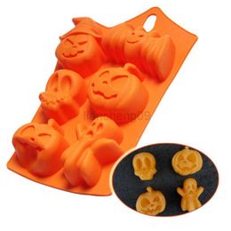Other Festive Party Supplies 3D Cake Mold Halloween Pumpkin Silicone Mold Fondant Candy Cookie Cake Mold Cupcake Decoration Cake Tools Baking Accessories L0823