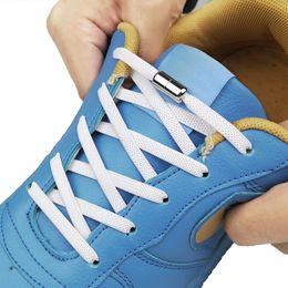 Shoe Parts Accessories 1Pair Elastic Flat Shoelaces No Tie laces Metal Lock Creative Kids Adult Sneakers Shoelace Lazy Laces Unisex 230823