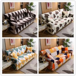 Chair Covers Polyester Elastic Universal Sofa For Home Decor All Inclusive Printing Cartoon Geometry 1234 Seater Slipcovers 230822