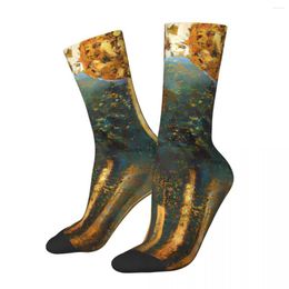 Men's Socks Hanging Gardens Of Babylon Retro Harajuku Gustav Klimt Patting Art Seamless Crew Crazy Sock Gift Pattern Printed